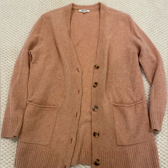 Madewell Maysfield Donegal Cardigan in Blush, Size Small - Picture 3 of 6